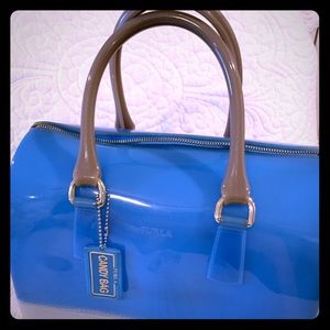 Blue Furla candy bag
